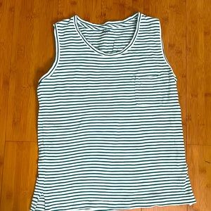 Madewell Stripped Whisper Cotton V-Neck Pocket Tank size Small